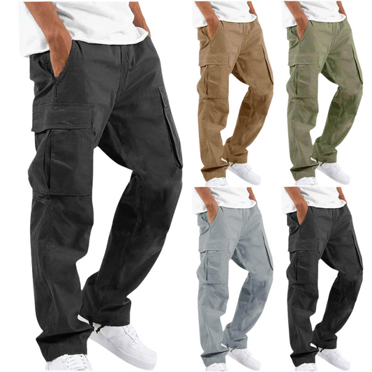 Men's Workwear Drawstring Multi-pocket Casual Pants