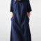 Loose Solid Color Cotton And Linen Short Sleeve Round Neck Dress