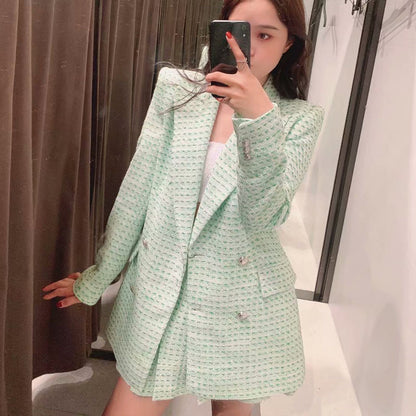 Quality Women's Plaid Texture Blazer