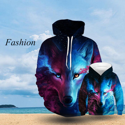 Wolf Printed Hoodies Men 3D Sweatshirt