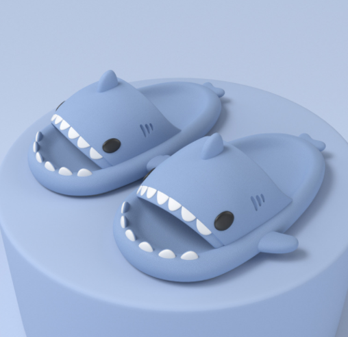 Adult's Slippers Indoor Outdoor Funny Shark Cartoon