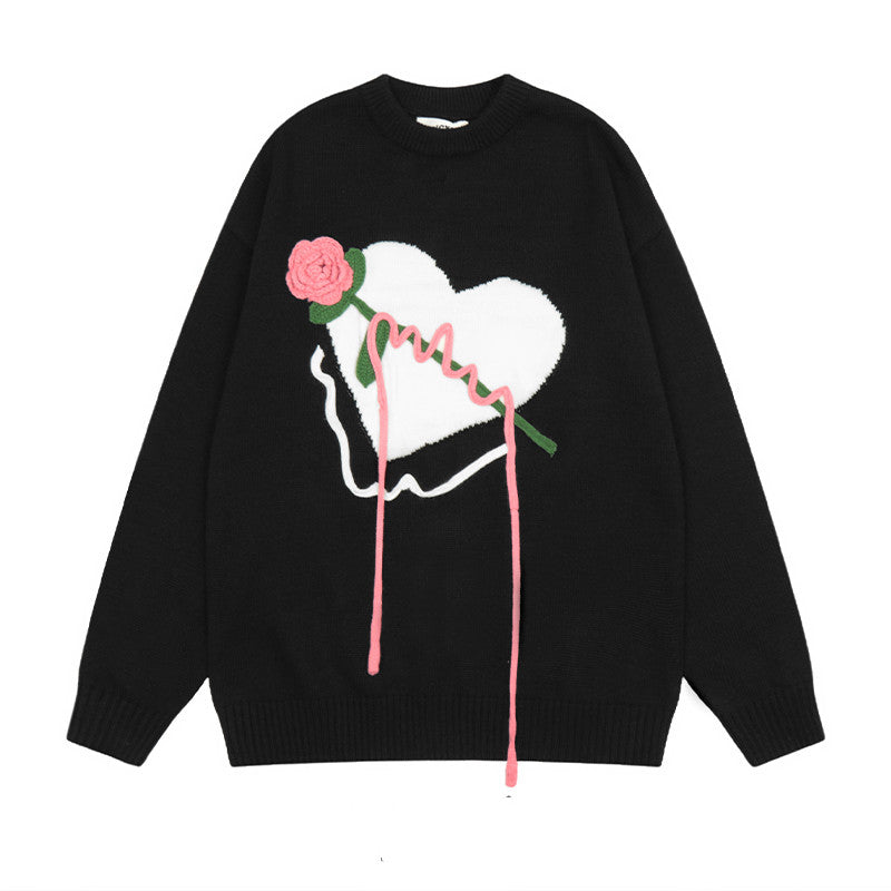 Chaopai American Rose Love Knitwear For Men And Women