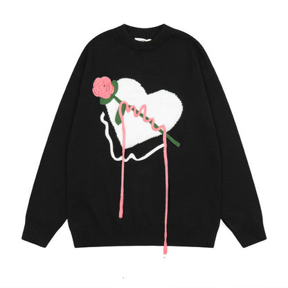 Chaopai American Rose Love Knitwear For Men And Women