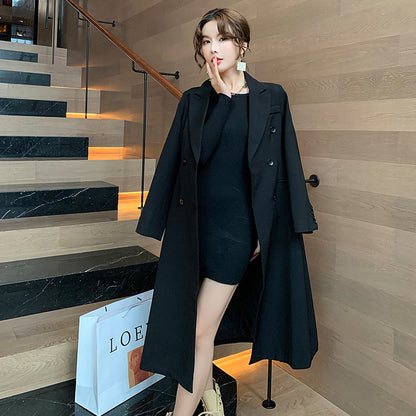 Women's Suit Collar Trench Coat Dress Women