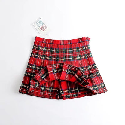 New Women's Plaid Pleated Skirt Skirt Women