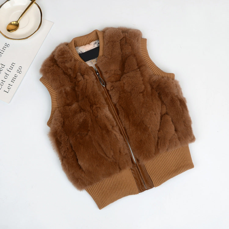 Short Rex Rabbit Fur Waistcoat Waistcoat